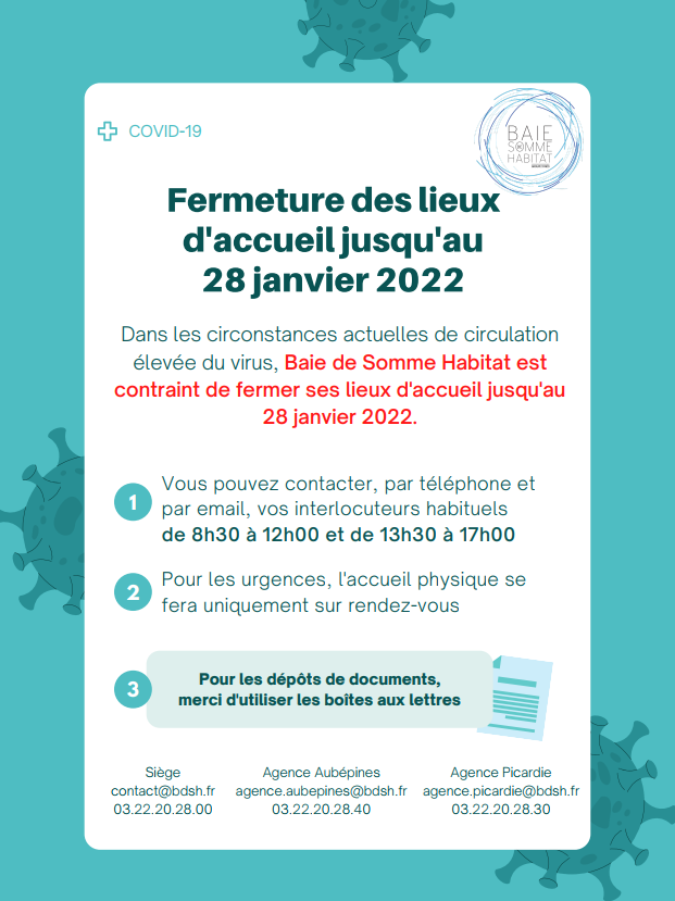 Fermeture BDSH Covid-19